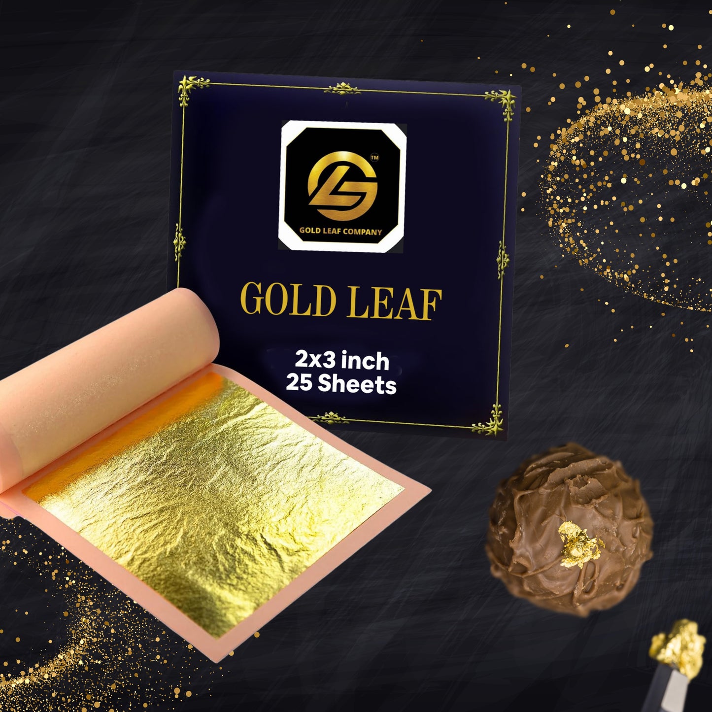 Gold Leaf - Real Gold Loose Sheet for Painting, Arts and Crafts| Cake Decor | Tanjore Painting |Luxury Gold Color For Walls & Many Others Gold Related Use Use