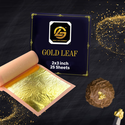 Gold Leaf - Real Gold Loose Sheet for Painting, Arts and Crafts| Cake Decor | Tanjore Painting |Luxury Gold Color For Walls & Many Others Gold Related Use Use